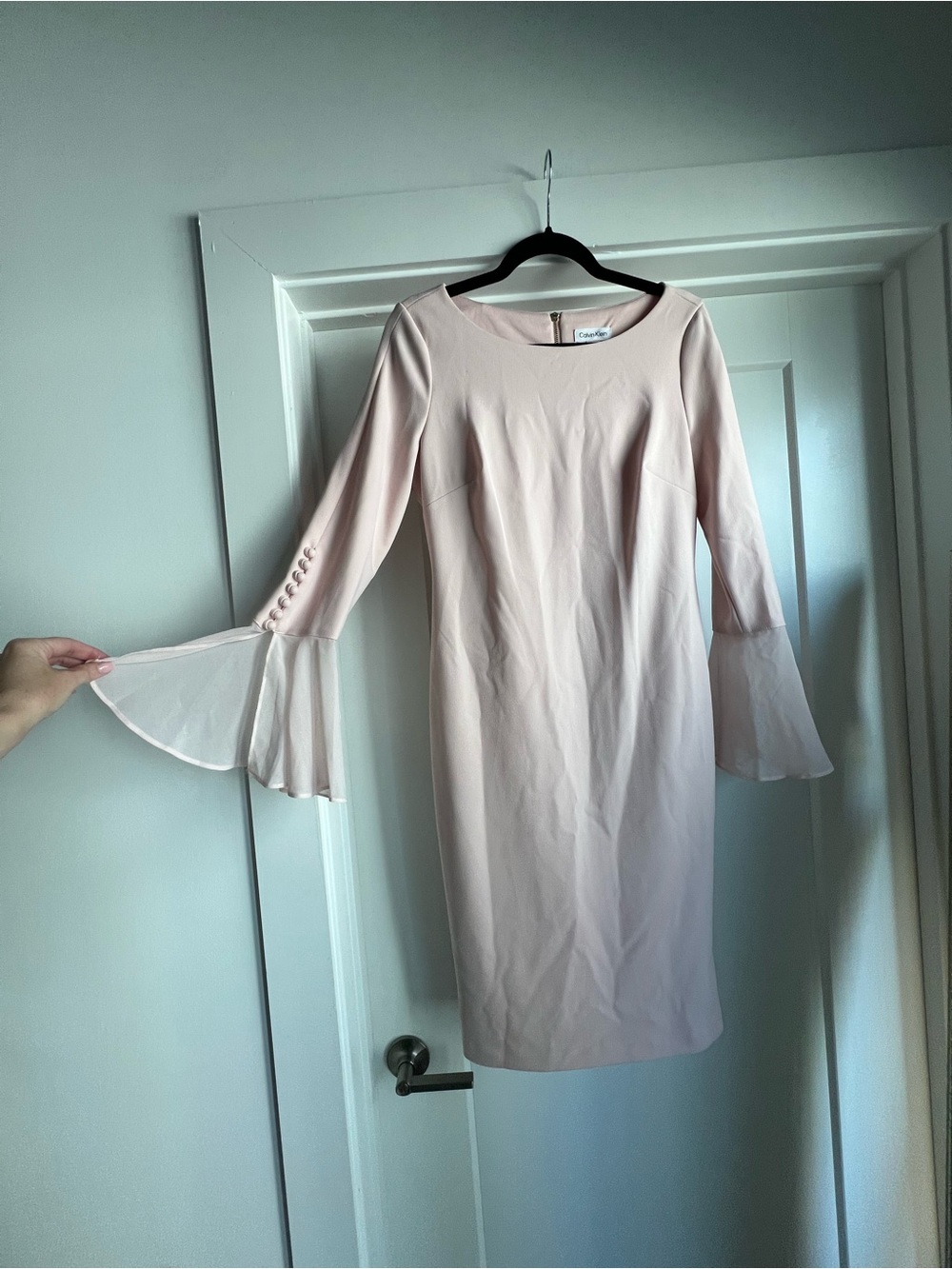 Calvin Klein Blush Pink Bell Sleeve Dress